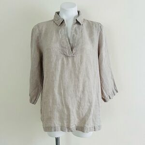 Tahari 100% Hemp V Neck Tunic